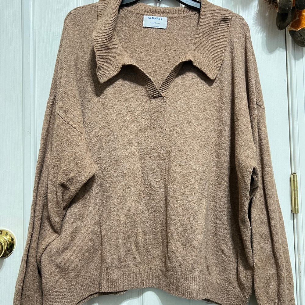 Old Navy Tan V-Neck Sweater